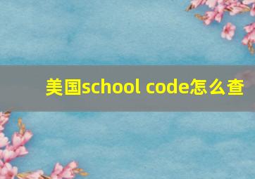 美国school code怎么查